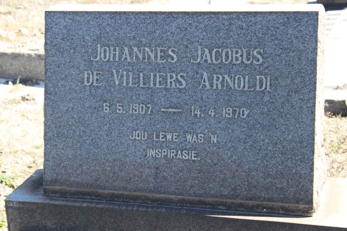 ARNOLDI Jacobus Johannes De Villiers 1907-1970