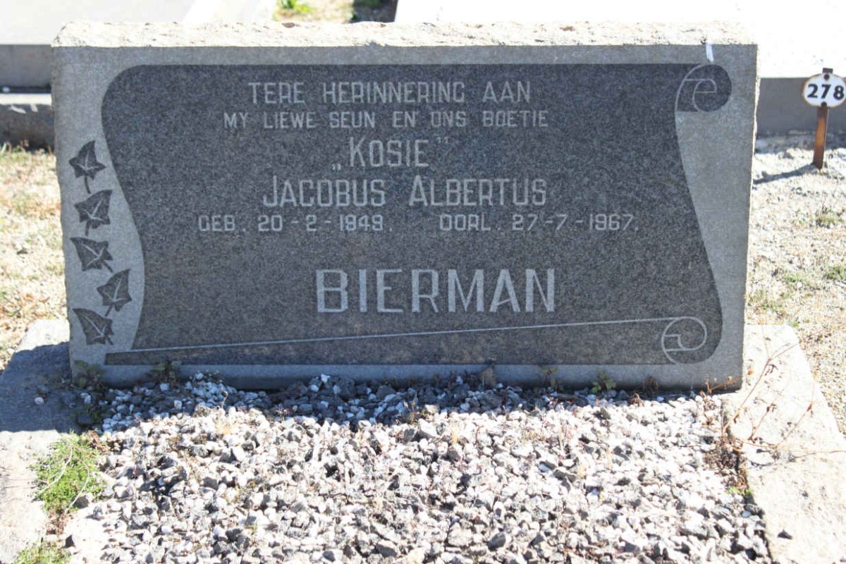 BIERMAN Jacobus Albertus 1949-1967