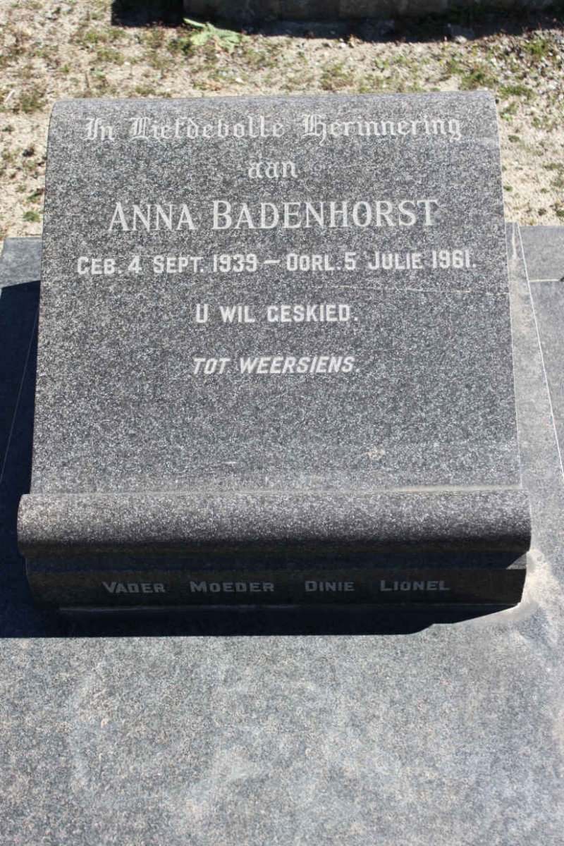 BADENHORST Anna 1939-1961