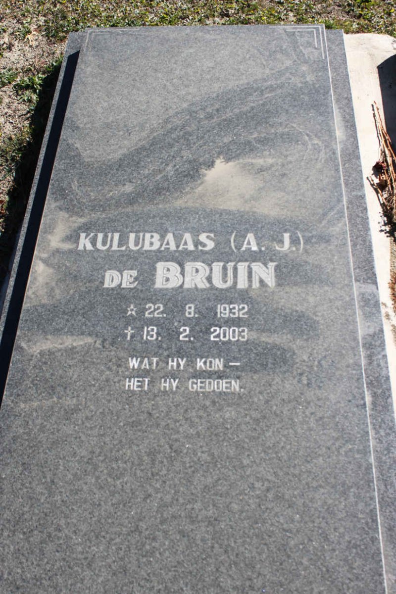 BRUIN  A.J., de 1932-2003