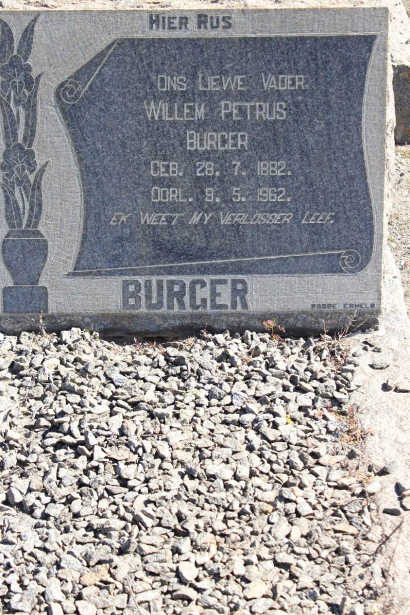 BURGER Willem Petrus 1882-1962