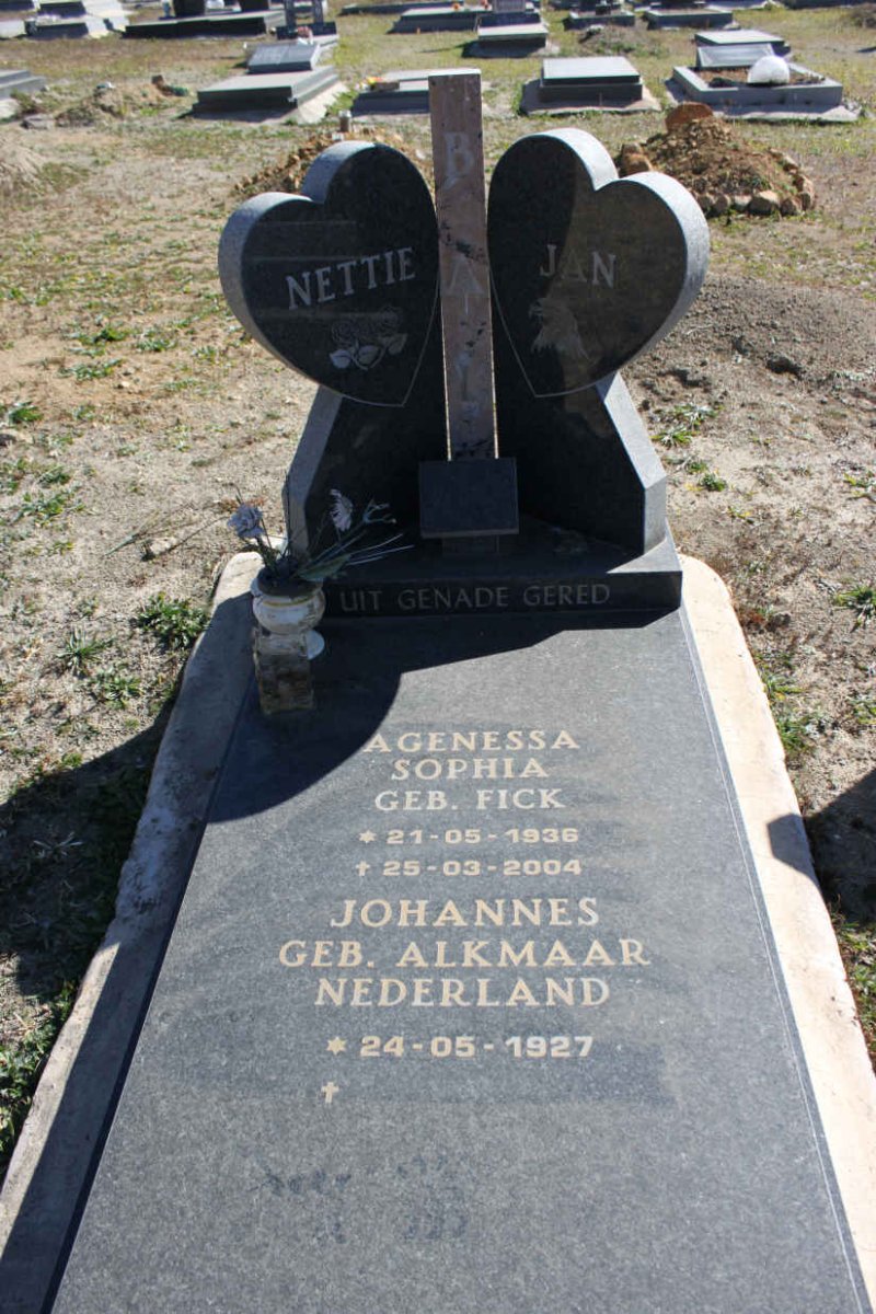 BAL Johannes 1927- &amp; Agenessa Sophia FICK 1936-2004