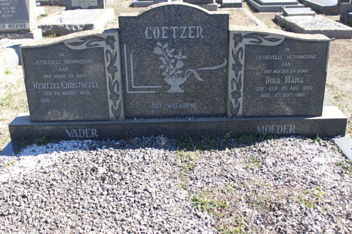 COETZER Wentzel Christoffel 1876- &amp; Dina Maria nee ELS 1883-1980