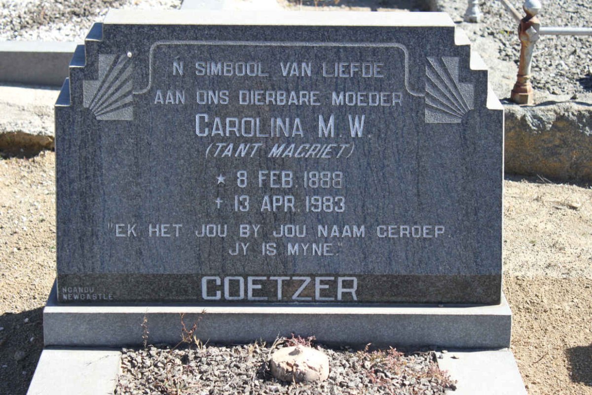 COETZER Carolina M.W. 1888-1983