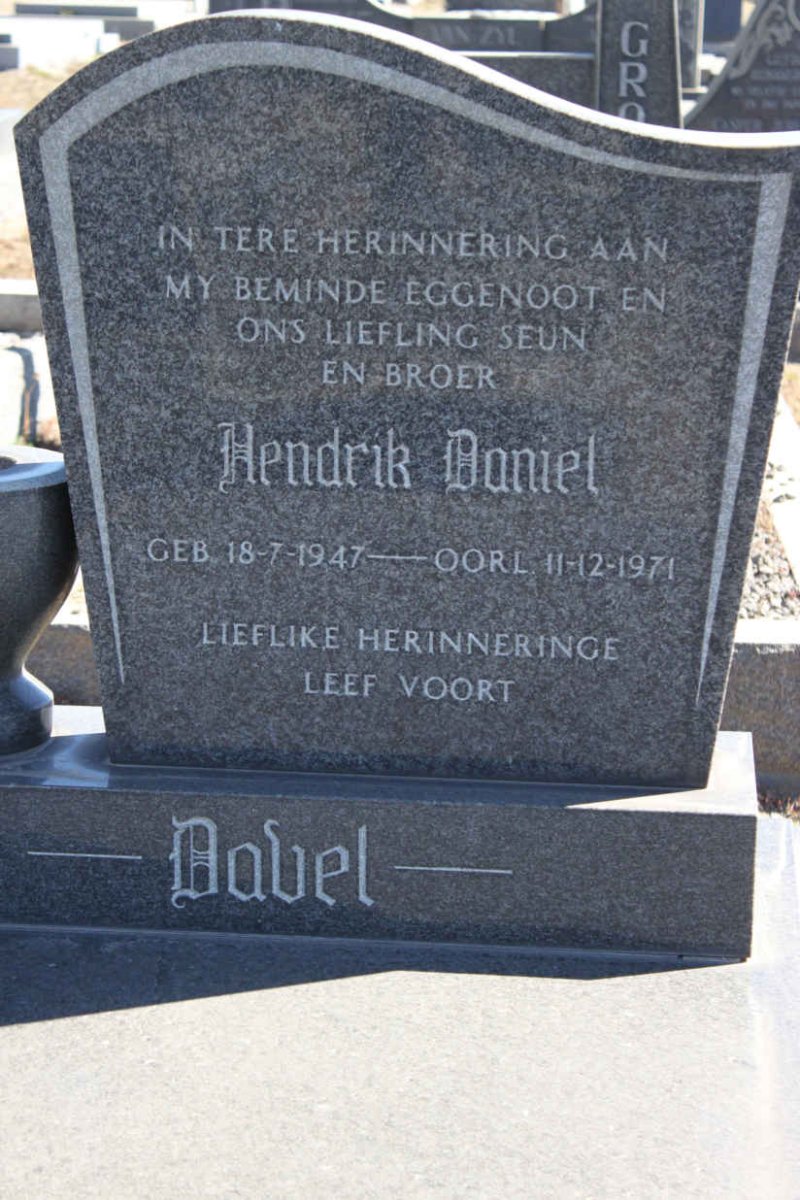 DAVEL Hendrik Daniel 1947-1971