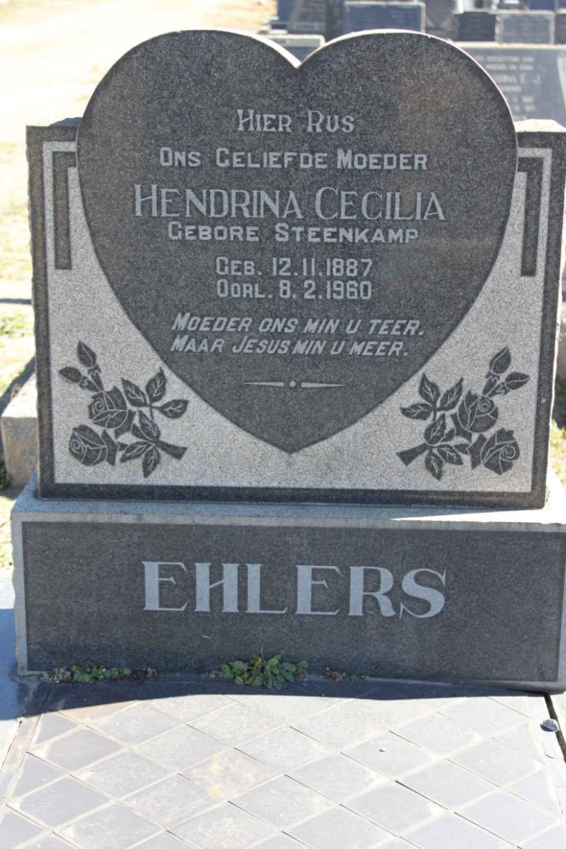 EHLERS Hendrina Cecilia nee STEENKAMP 1887-1960