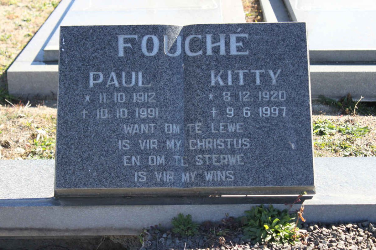 FOUCHE Paul 1912-1991 &amp; Kitty 1920-1997