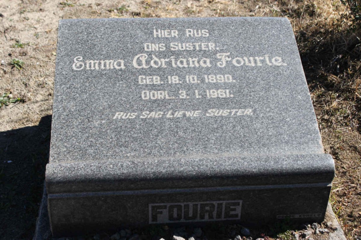 FOURIE Emma Adriana 1890-1961
