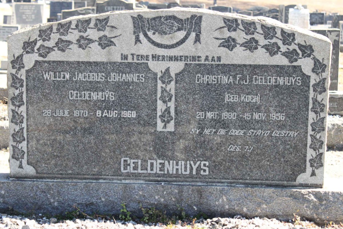 GELDENHUYS Willem Jacobus Johannes 1870-1960 &amp; Christina F.J. KOCH 1880-1956