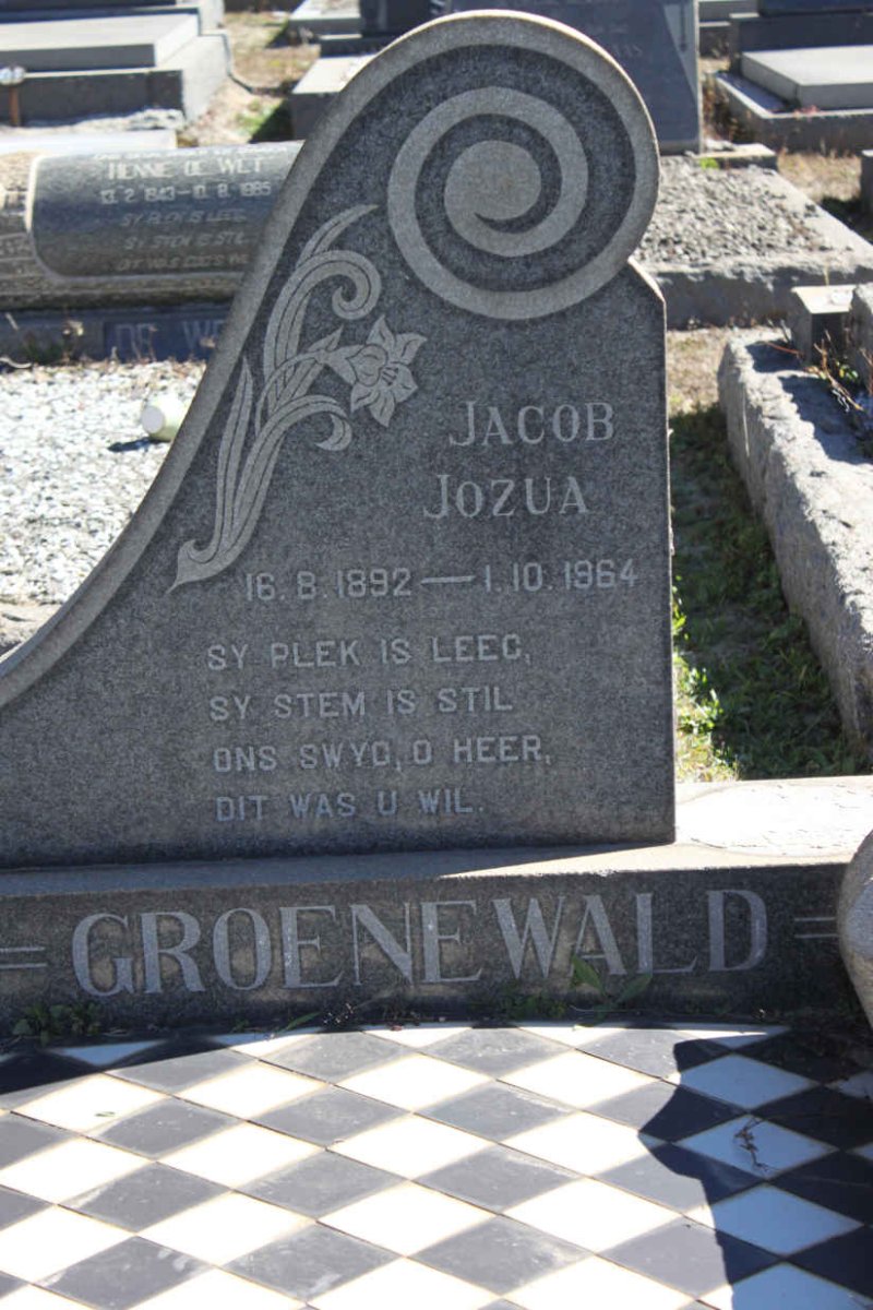 GROENEWALD Jacob Jozua 1892-1964