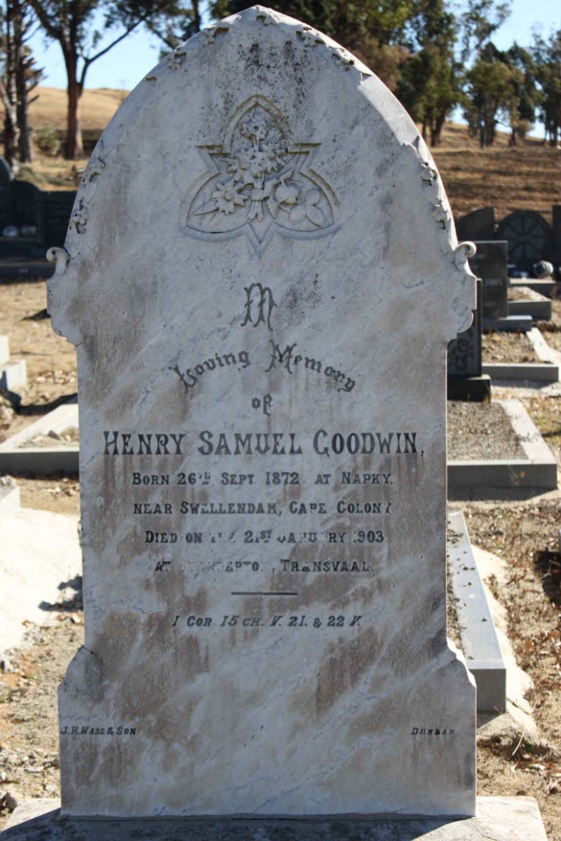 GOODWIN Henry Samuel 1872-1903