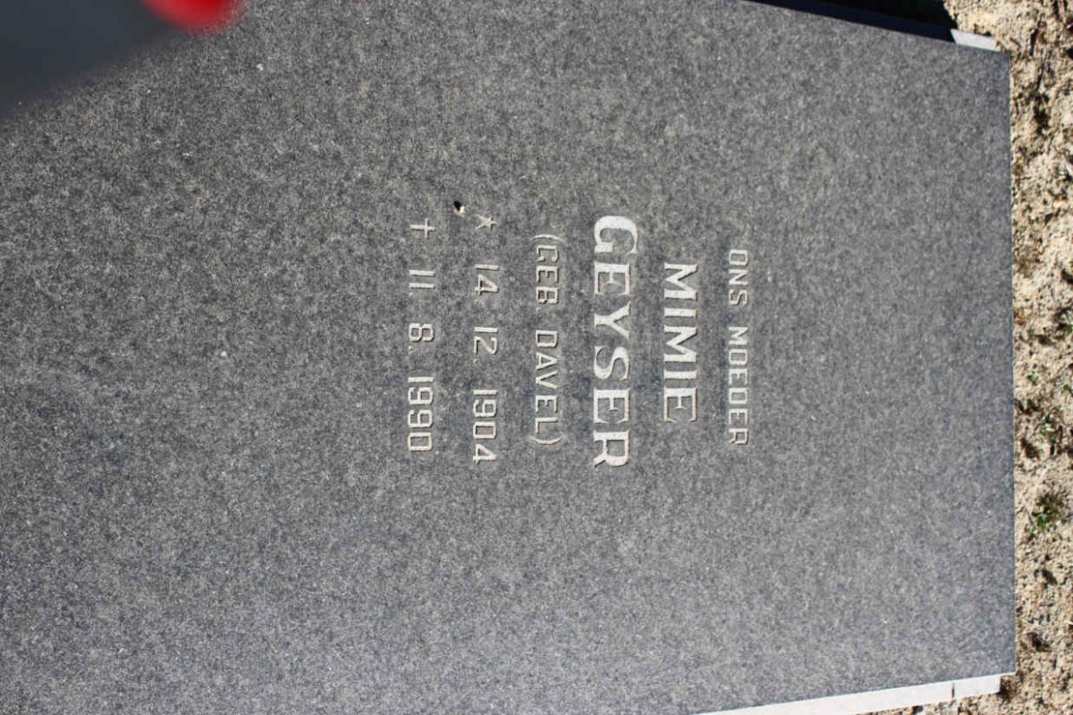 GEYSER Mimie nee DAVEL 1904-1990