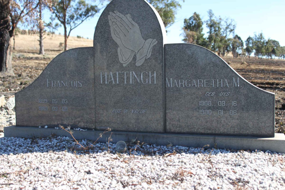 HATTINGH Francois 1899-1980 &amp; Margaretha M. UYS 1908-1980