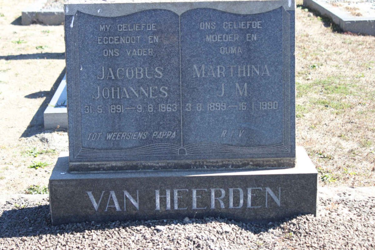 HEERDEN Jacobus Johannes, van 1891-1963 &amp; Marthina J.M. 1899-1990