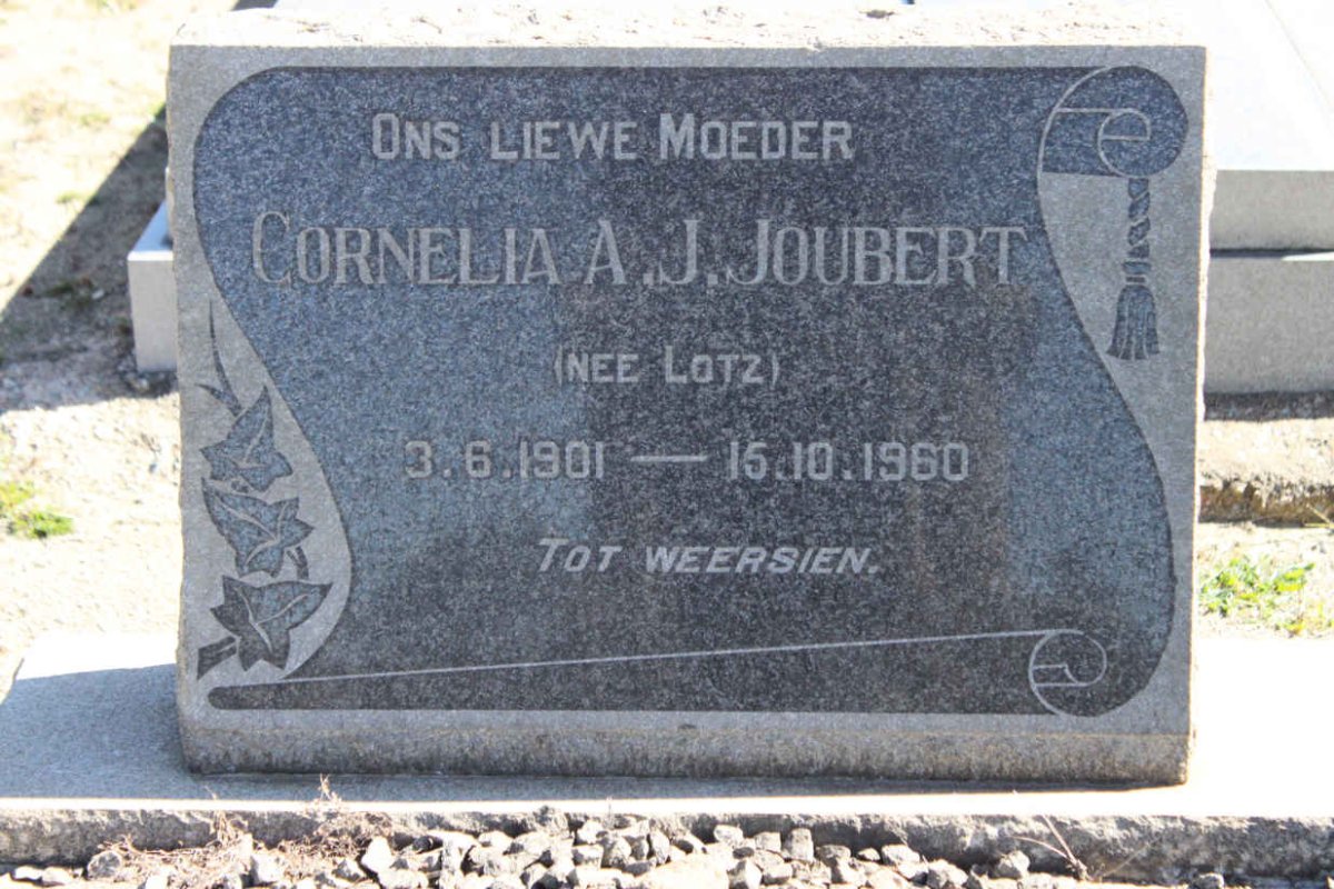 JOUBERT Cornelia A.J. nee LOTZ 1901-1960