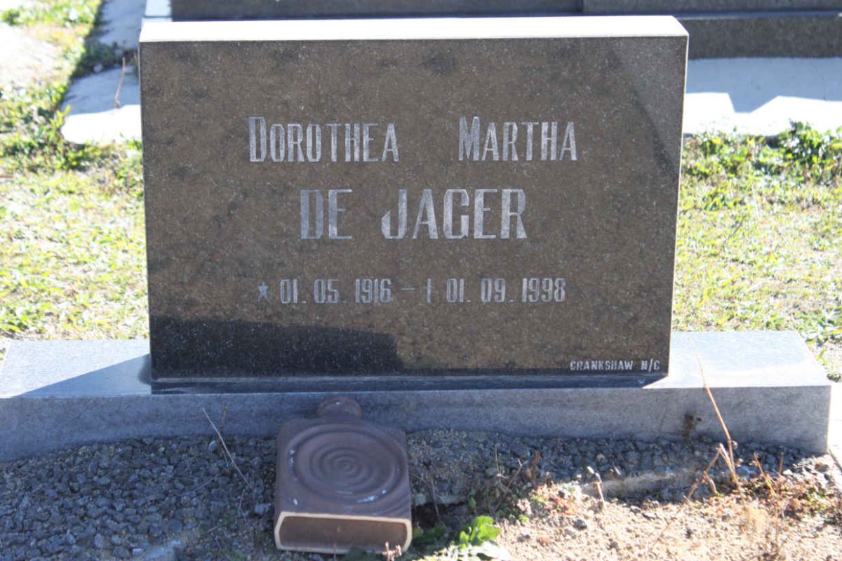 JAGER Dorothea Martha, de 1916-1998