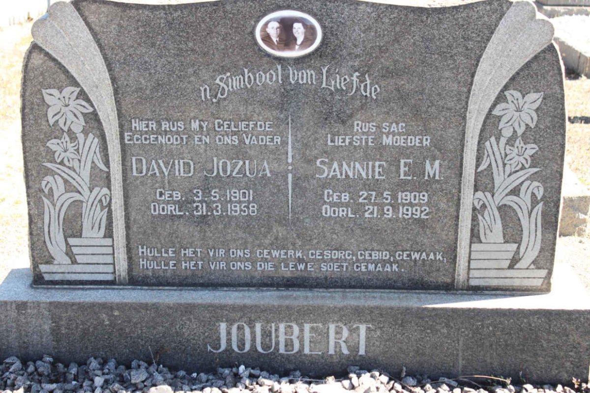 JOUBERT David Jozua 1901-1958 &amp; Sannie E. M. 1909-1992