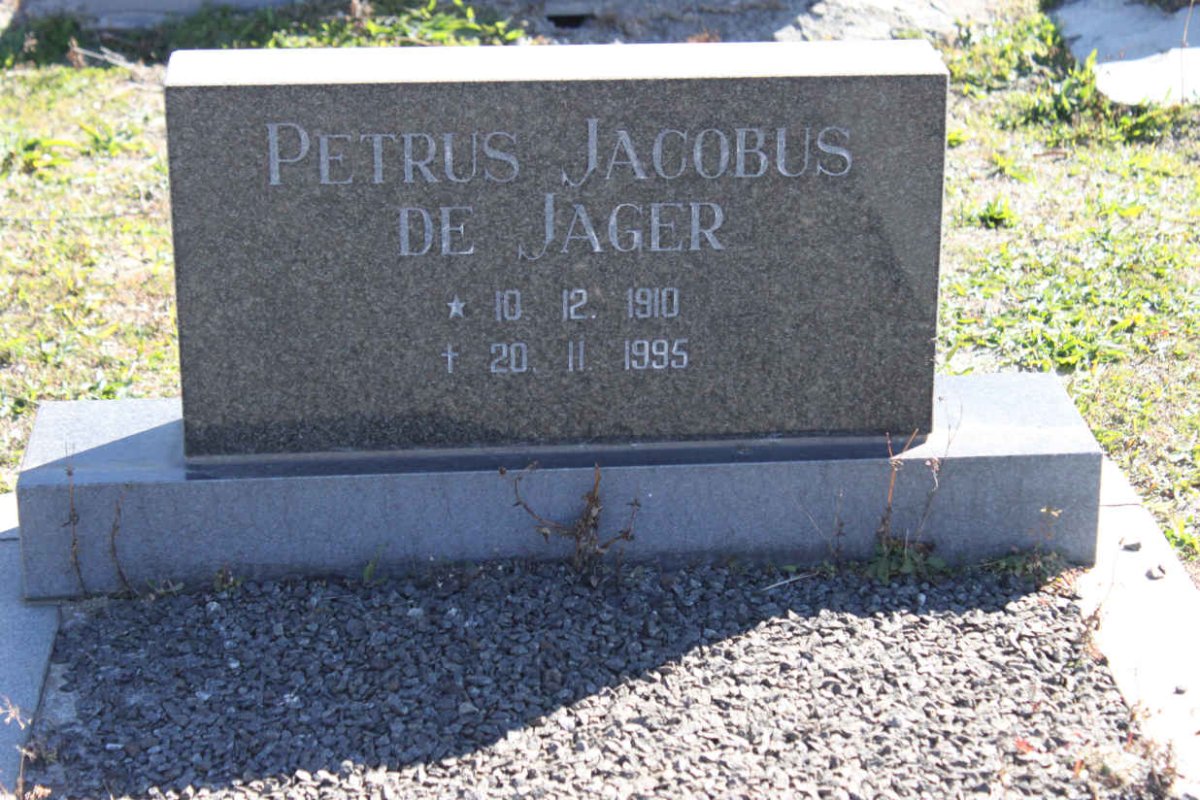 JAGER Petrus Jacobus, de 1910-1995