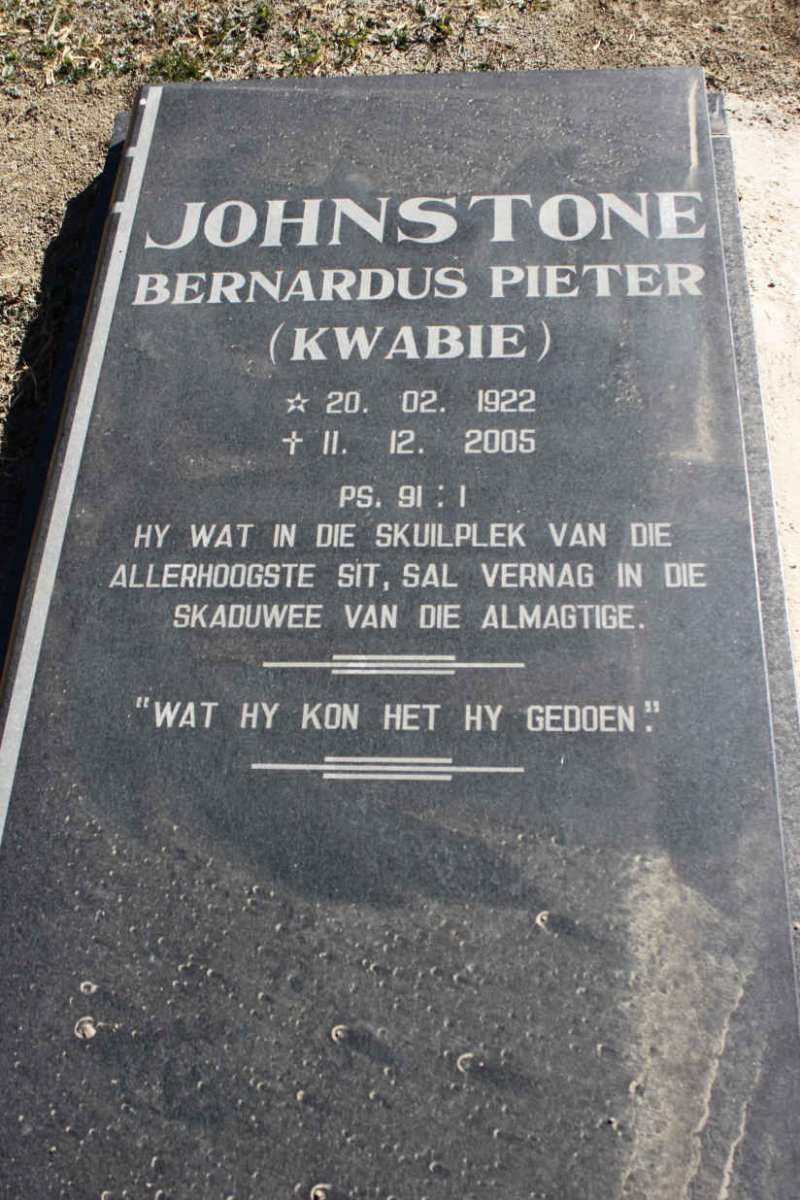 JOHNSTONE Bernardus Pieter 1922-2005