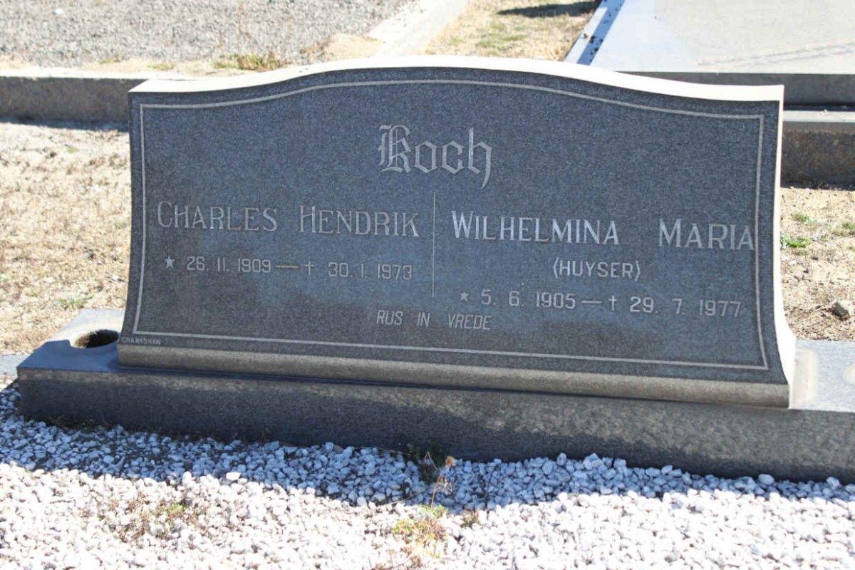 KOCH Charles Hendrik 1909-1973 &amp; Wilhelmina Maria HUYSER 1905-1977