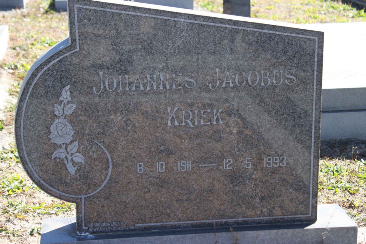 KRIEK Johannes Jacobus 1911-1993