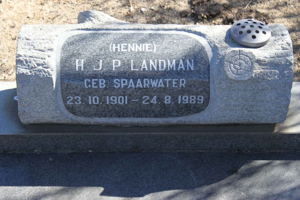 LANDMAN H.J.P., nee SPAARWATER 1901-1989