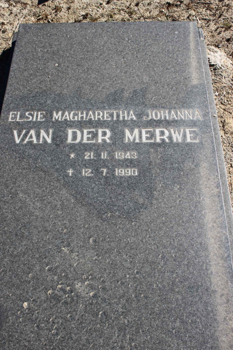 MERWE Elsie Magharetha Johanna, van der 1943-1990