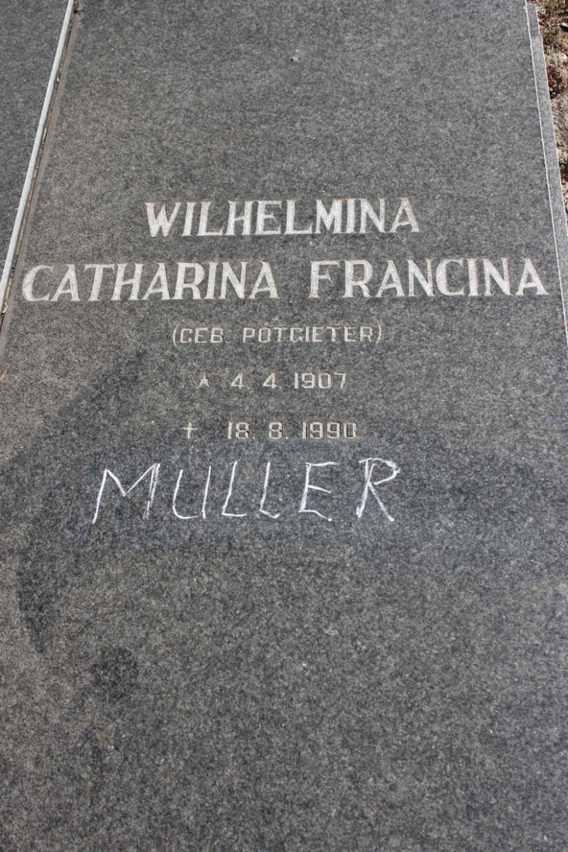 MULLER Petrus Jacobus 1904-1988 & Wilhelmina Catharina Francina POTGIETER 1907-1990 2