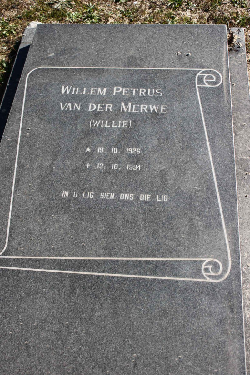 MERWE Willem Petrus, van der 1926-1994