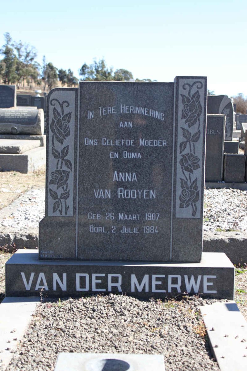 MERWE Anna, van der nee VAN ROOYEN 1907-1984