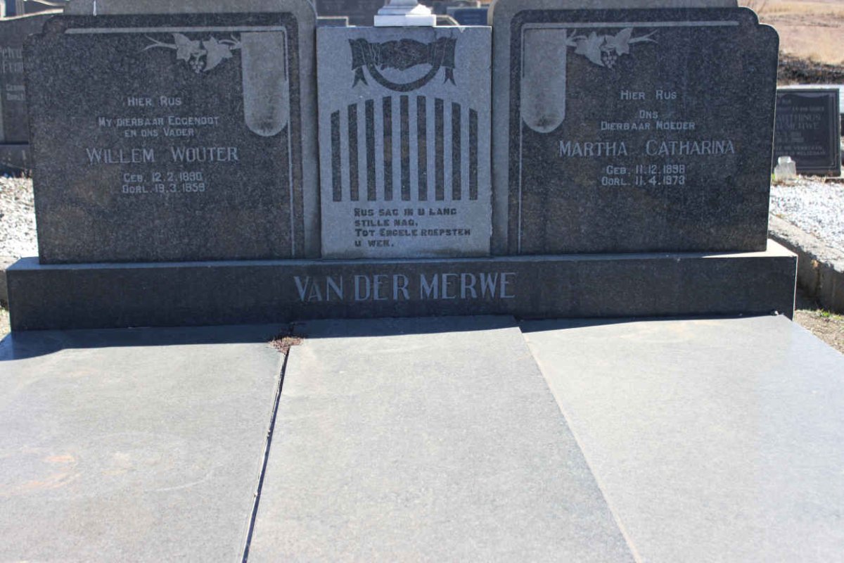 MERWE Willem Wouter, van der 1890-1959 &amp; Martha Catharina 1898-1973