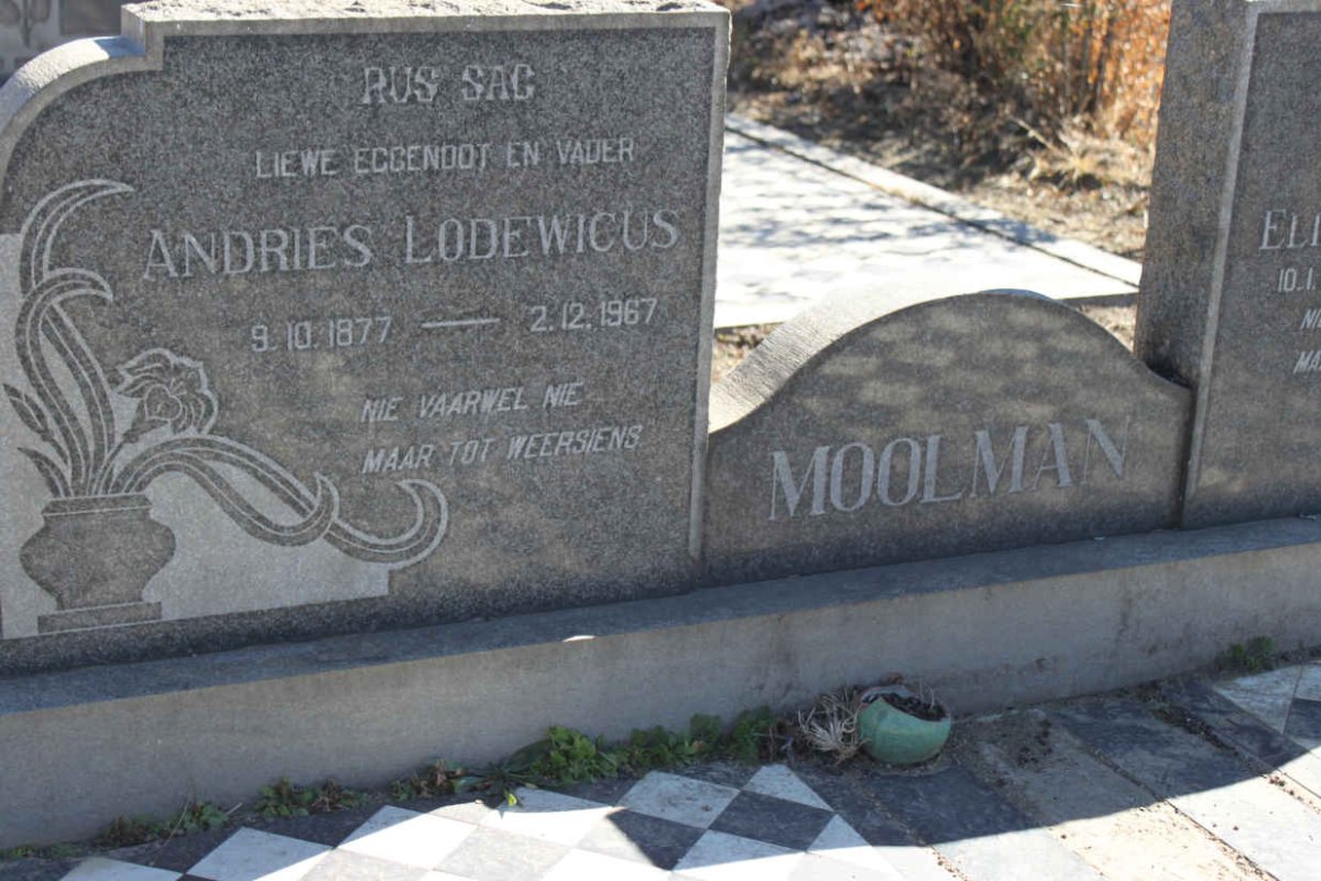 MOOLMAN Andries Lodewicus 1877-1967