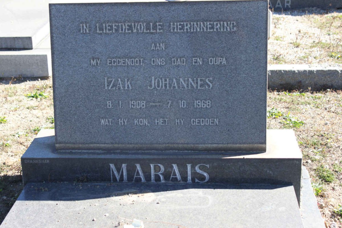 MARAIS Isak Johannes 1908-1968