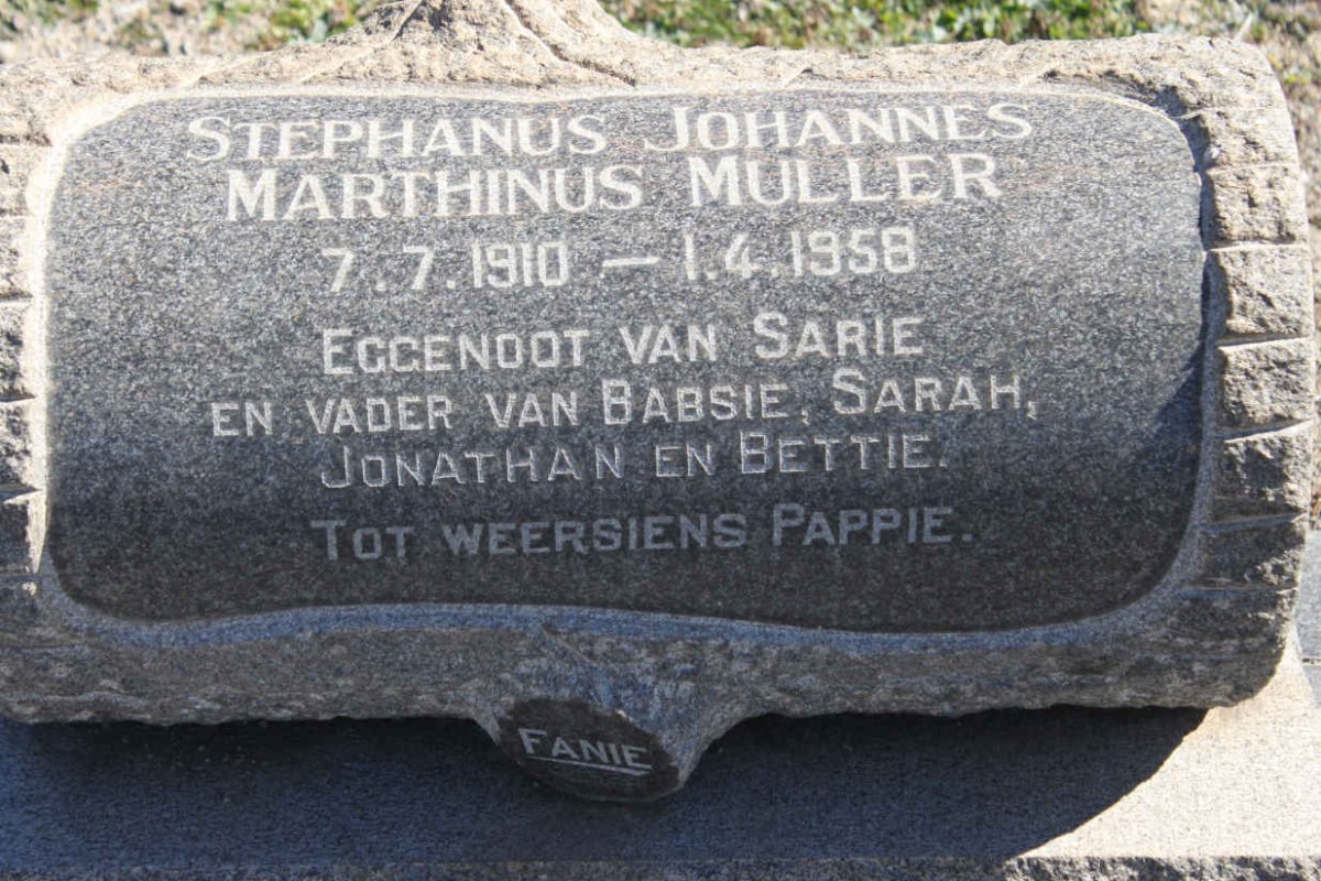 MULLER Stephanus Johannes Marthinus 1910-1958