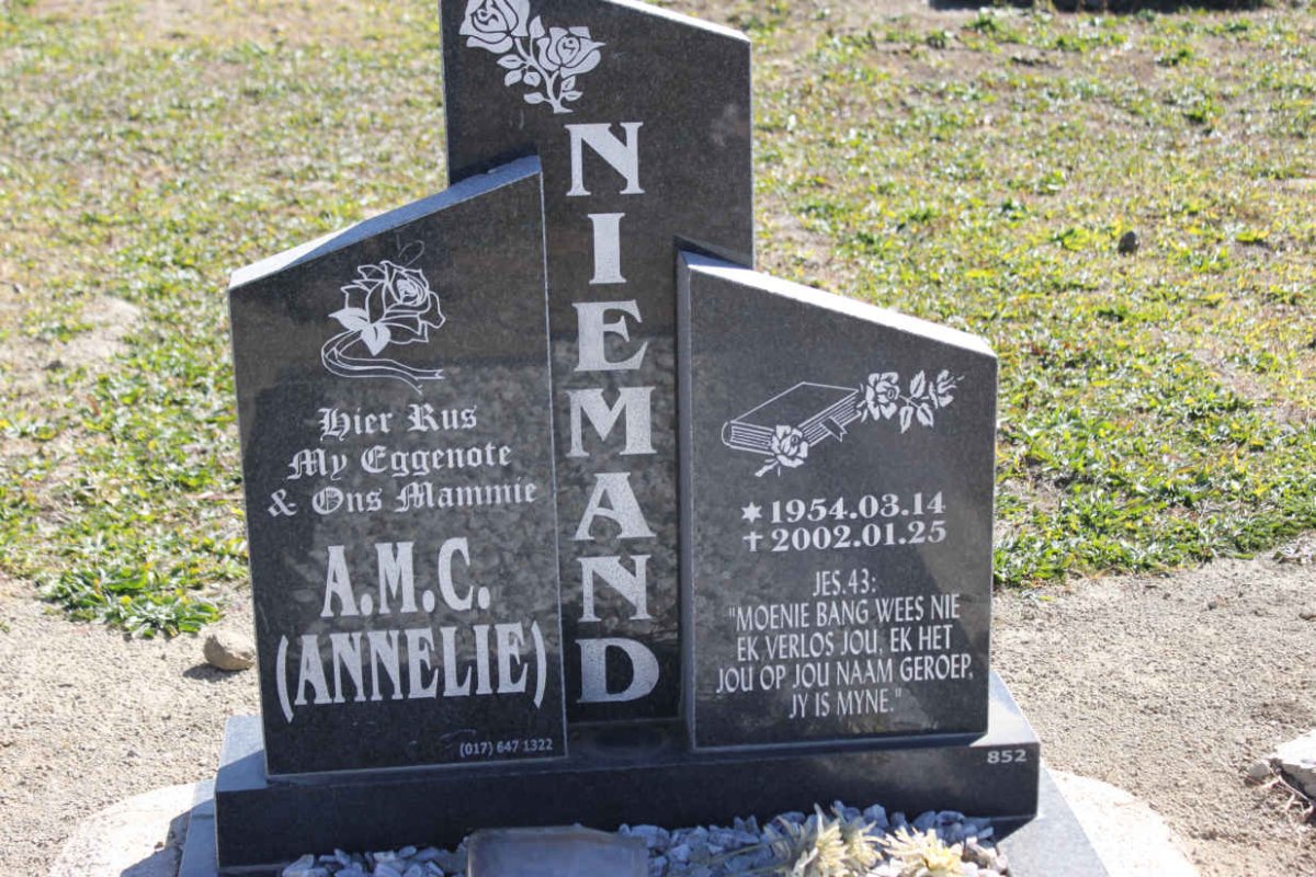 NIEMAND A.M.C. 1954-2002