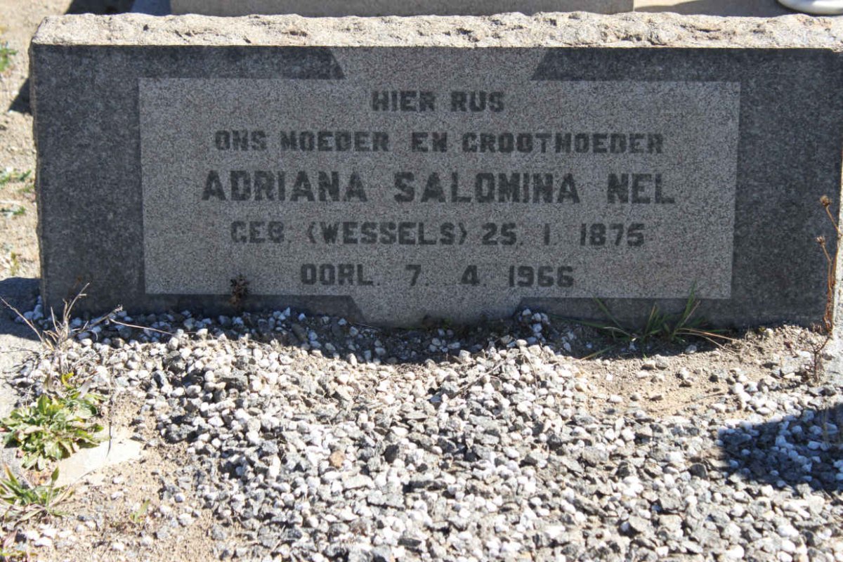 NEL Adriana Salomina nee WESSELS 1875-1966