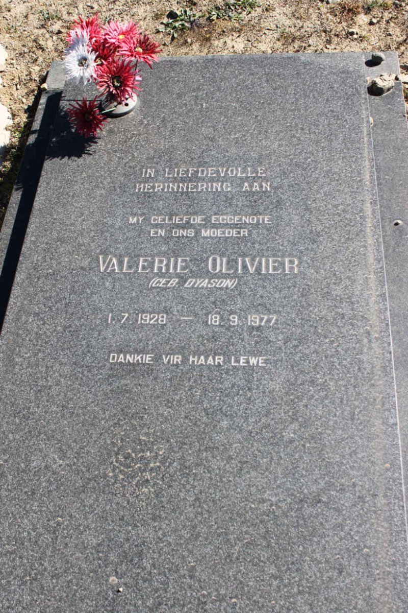 OLIVIER Valerie nee DYASON 1928-1977
