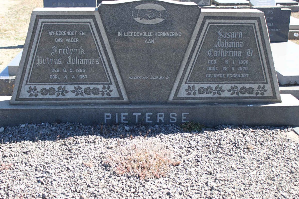 PIETERSE Frederik Petrus Johannes 1885-1967 &amp; Susara Johanna Catherina B. 1898-1979