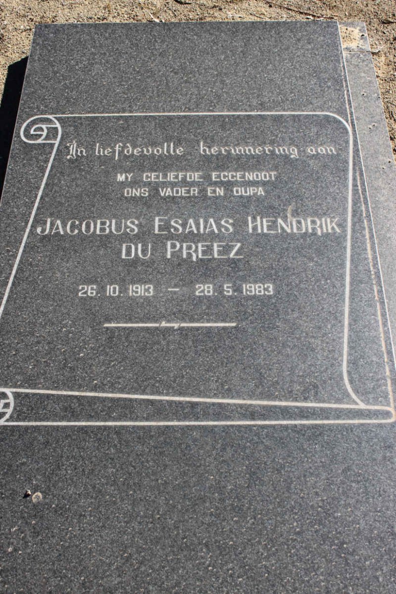 PREEZ Jacobus Esaias Hendrik, du 1913-1983