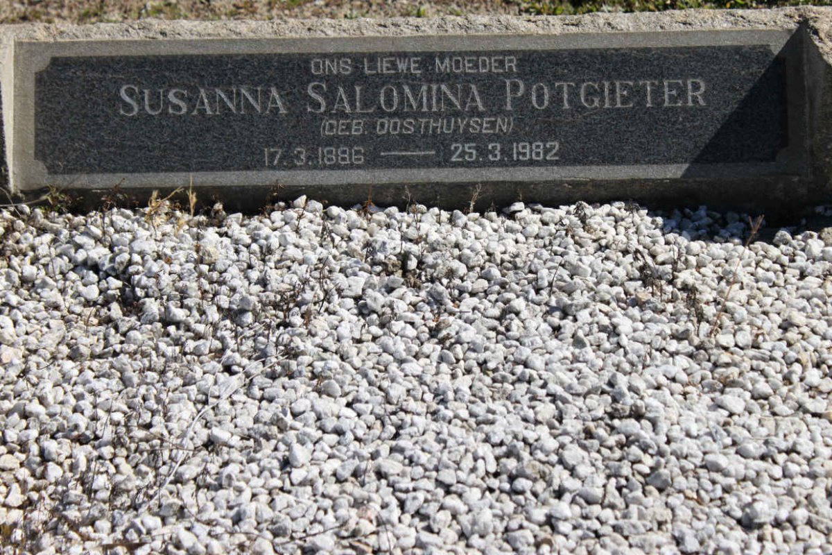 POTGIETER Susanna Salomina nee OOSTHUYSEN 1886-1982