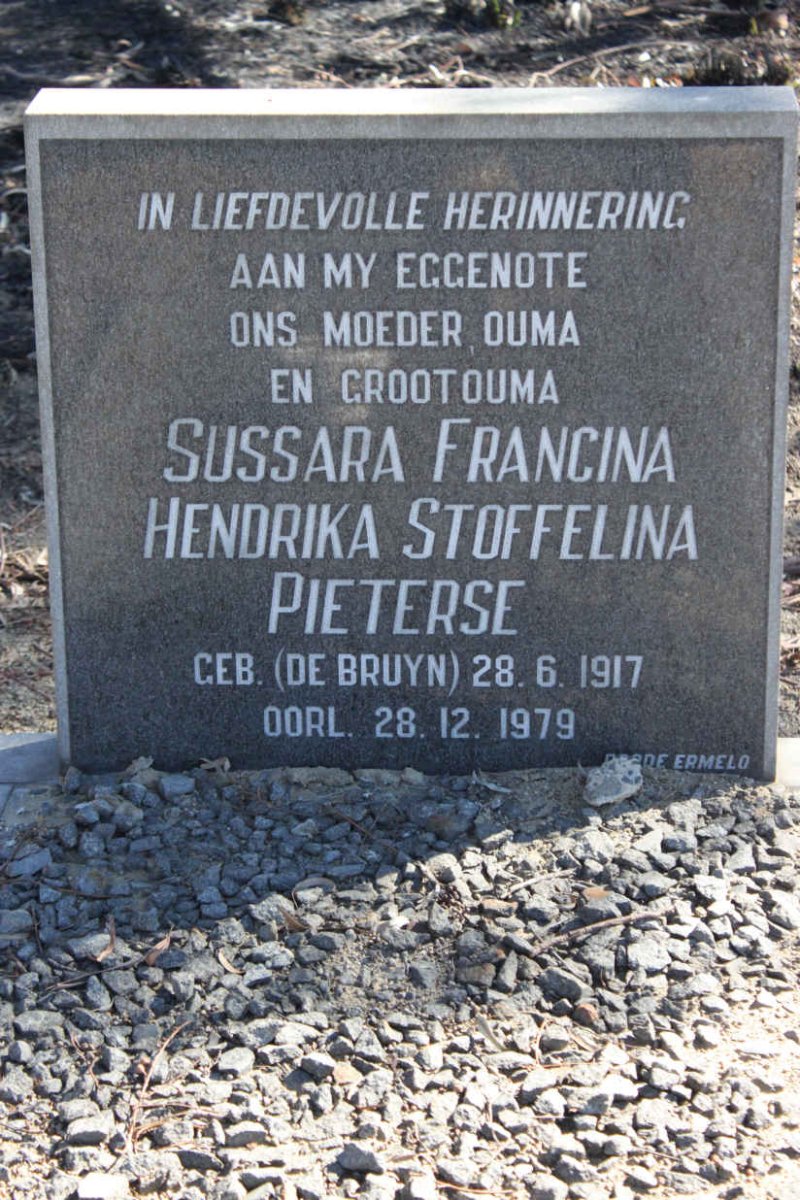 PIETERSE Sussara Francina Hendrika Stoffelina 1917-1979