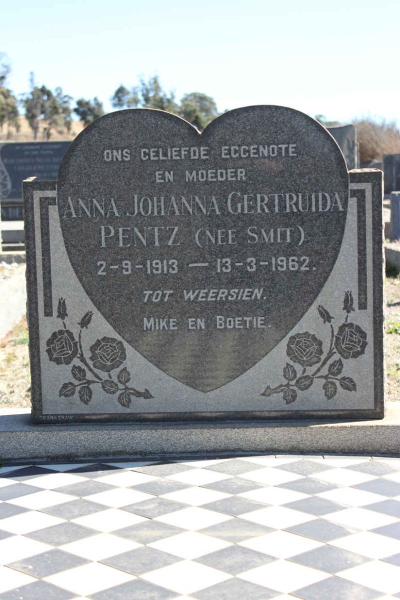 PENTZ Anna Johanna Gertruida nee SMIT 1913-1962