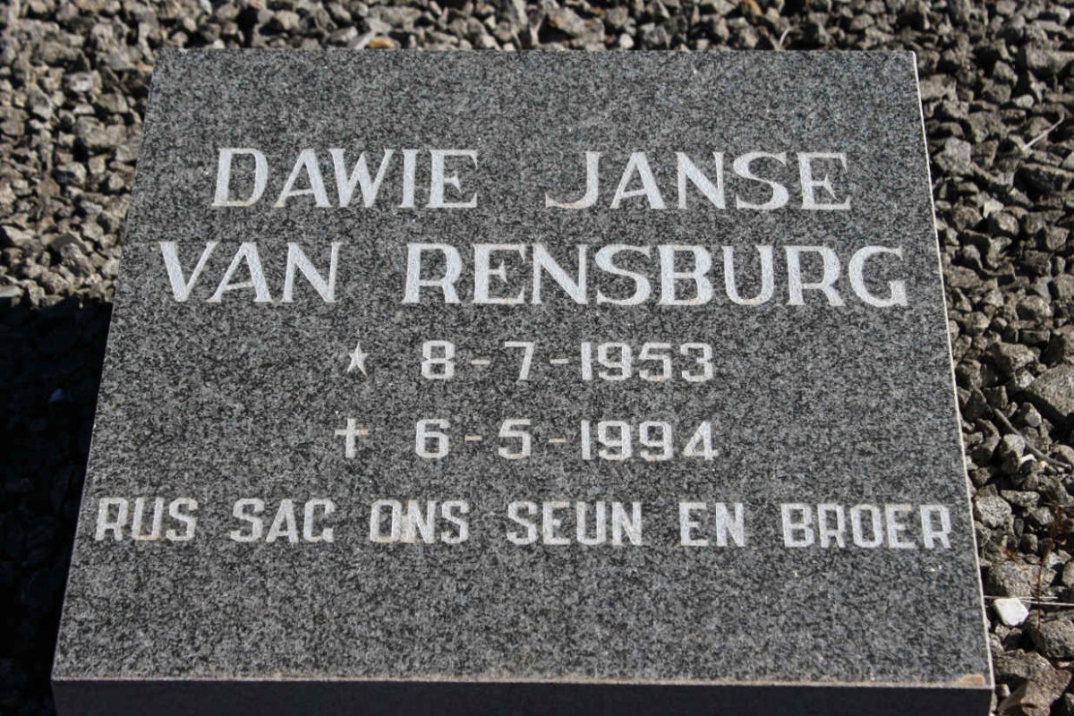 RENSBURG Dawie, Janse van 1953-1994