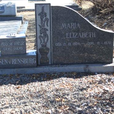 RENSBURG Maria Elizabeth, Jansen van 1904-1976