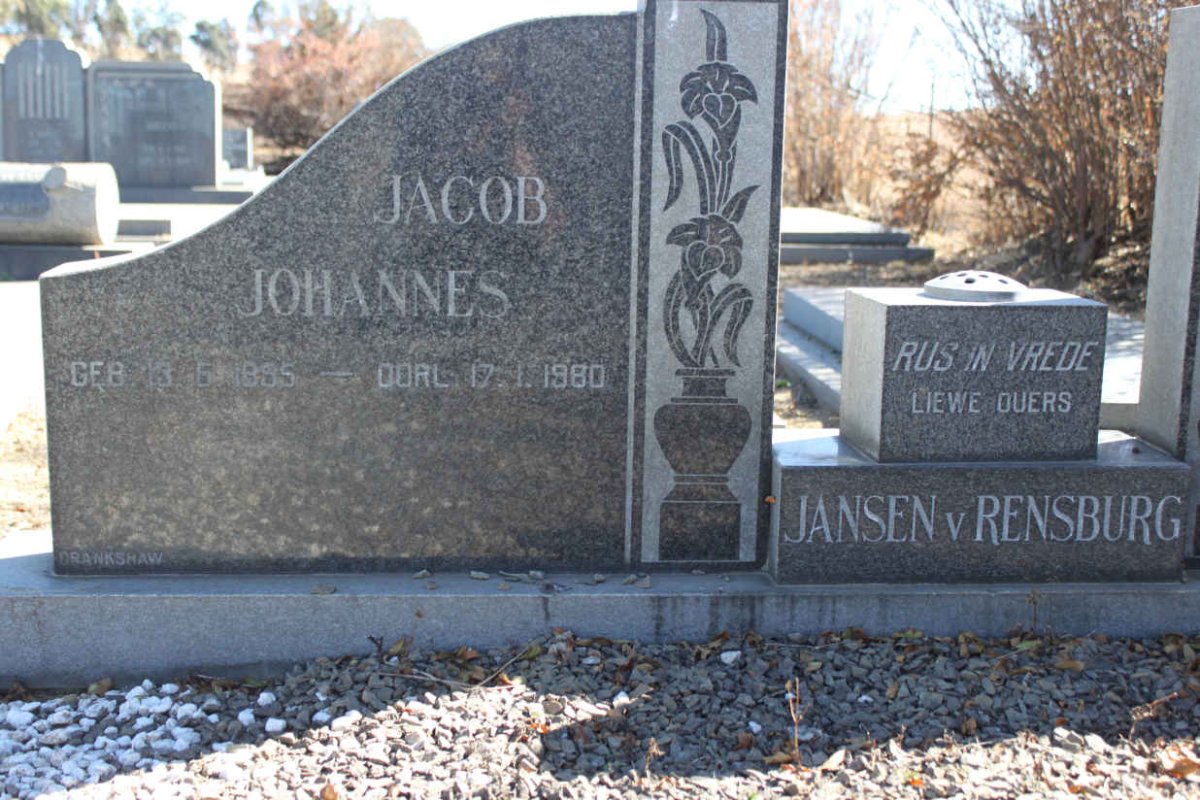 RENSBURG Jacob Johannes, Jansen van 1885-1980