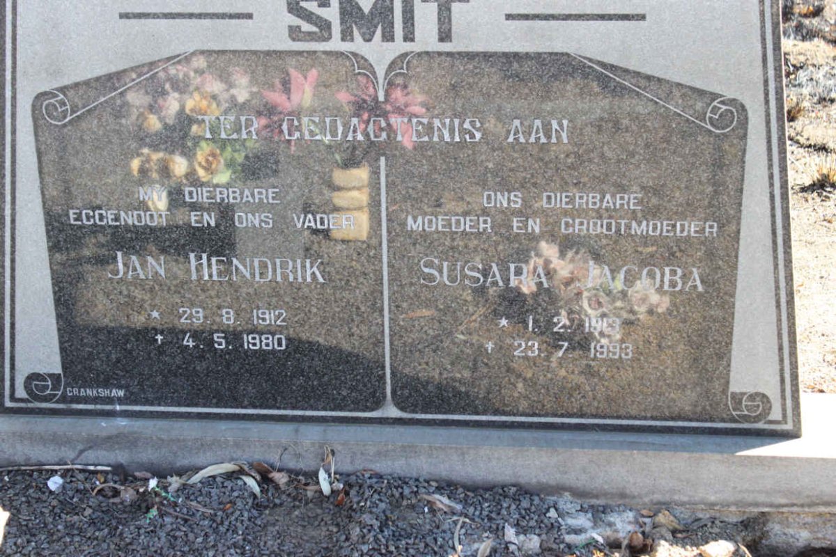 SMIT Jan Hendrik 1912-1980 &amp; Susara Jacoba 1913-1993