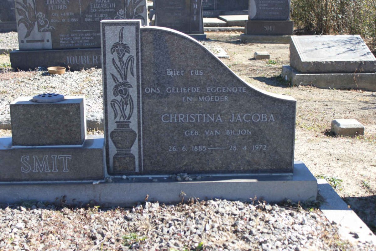 SMIT Christina Jacoba nee VAN BILJON 1885-1972