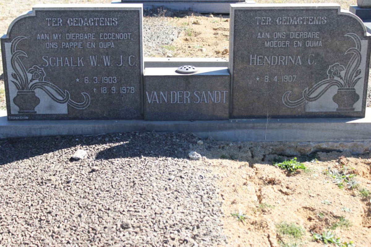 SANDT Schalk W.W.J.C., van der 1903-1978 &amp; Hendrina C. 1907-