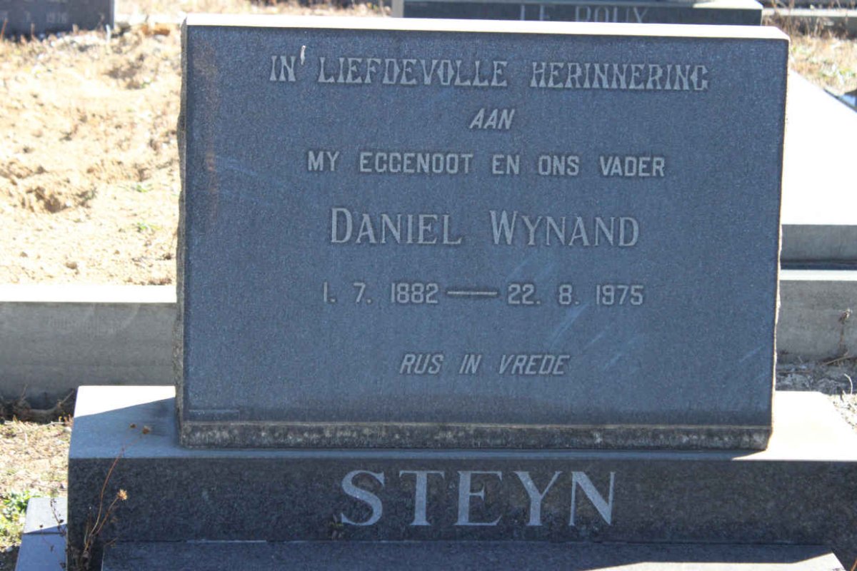 STEYN Daniel Wynand 1822-1975