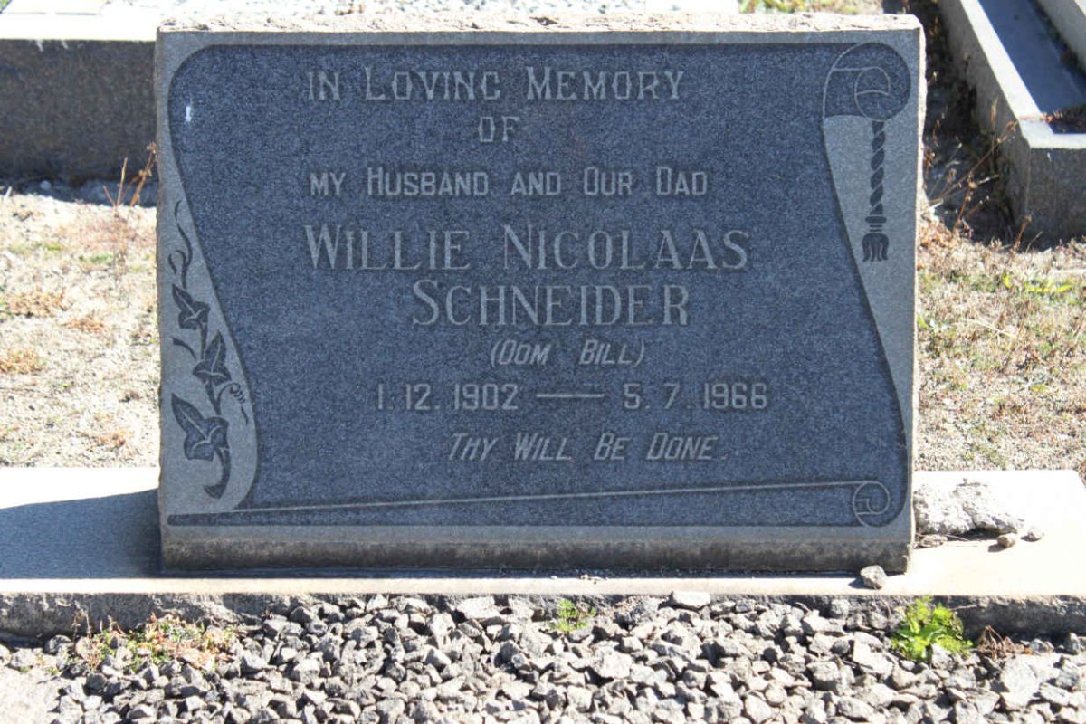 SCHNEIDER Willie Nicolaas 1902-1966